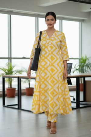 Brighten Your Wardrobe with the Lemon & White Zic Zac Cord Set