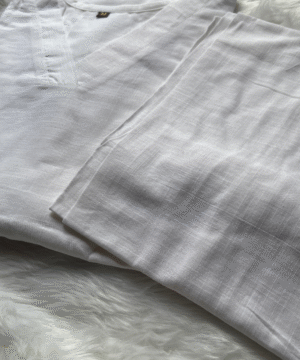 Elegant White Linen Coord Set