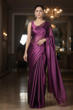 Lavender Dusk Cotton Tissue Saree