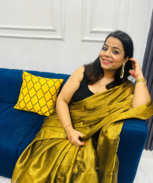 Dusky Teal Cotton Tissue Saree