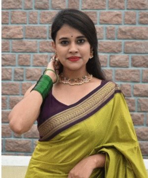 Lush Green Silk Saree with Striking Purple Border