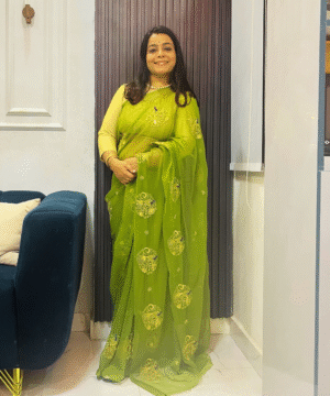 Rajputana Hariyali-Noor Saree – Mehendi Green