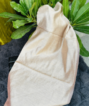 Cream Solid Semi Pashmina Shawl