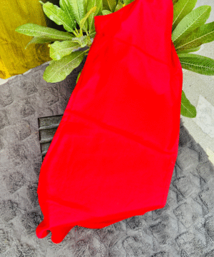 Deep Red Solid Semi Pashmina Shawl
