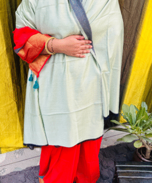 Mint Green Solid Semi Pashmina Shawl